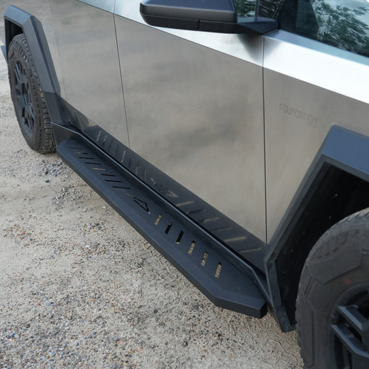 Cybergear Nerf Bar installed on Tesla Cybertruck for enhanced protection and style