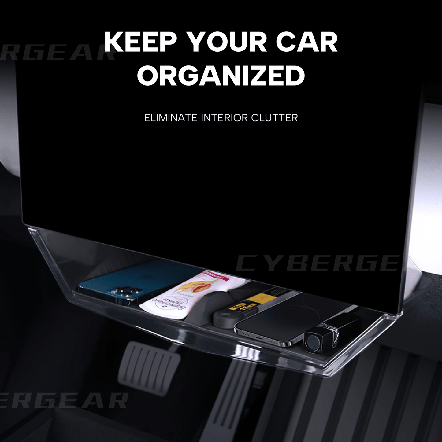 Tesla Cybertruck Under Screen Storage Organizer Upgrade Version - CyberGearcoCyberGear